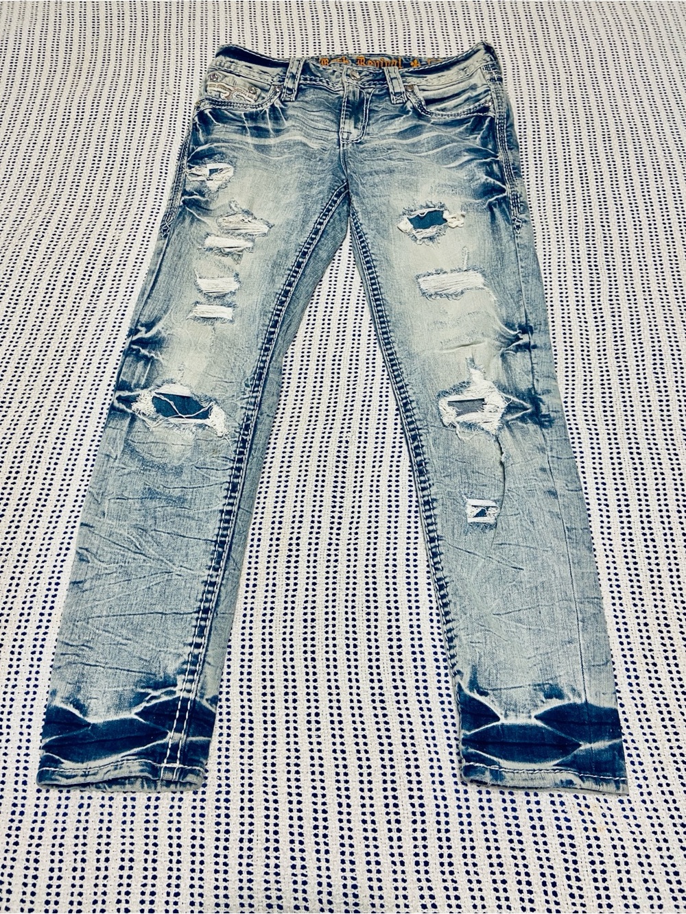 Rock Revival Nadine Ankle Skinny Stretch Jean Distress Western Size 27x28” - Picture 3 of 13